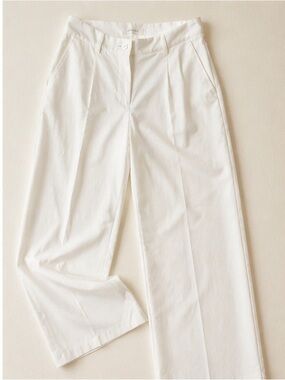 Commense High-Waisted Pleated Trousers - Crisp White